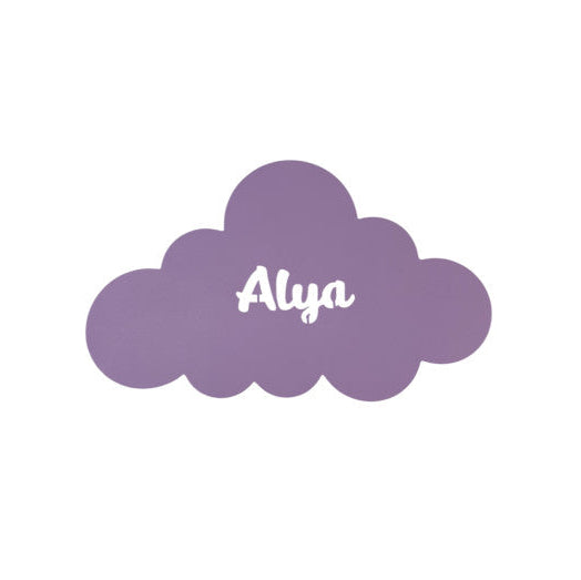 Lámpara infantil de pared con nube personalizada y nombre taladrada BugyBagy. Decoración para habitación de bebé y regalo personalizado para nacimiento, baby shower o bautizo.