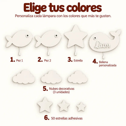 Set de 4 lámparas · Bajo el Mar