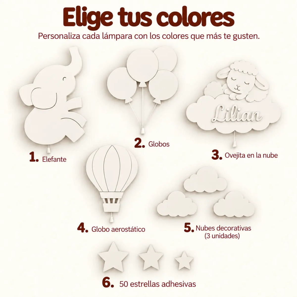 Set de 4 lámparas · Cielo Encantado