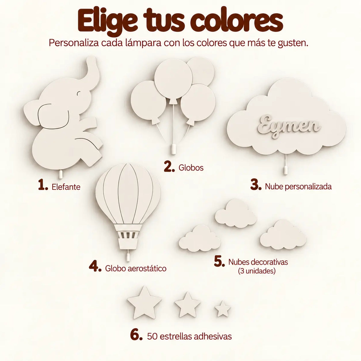 Set de 4 lámparas · Sueño Celeste