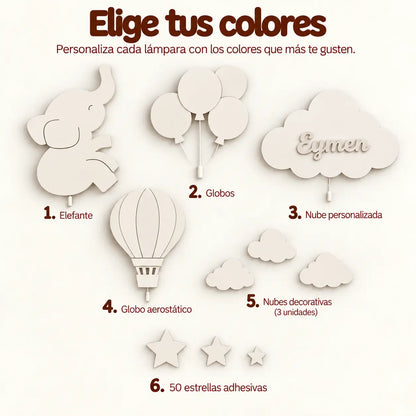 Set de 4 lámparas · Sueño Celeste