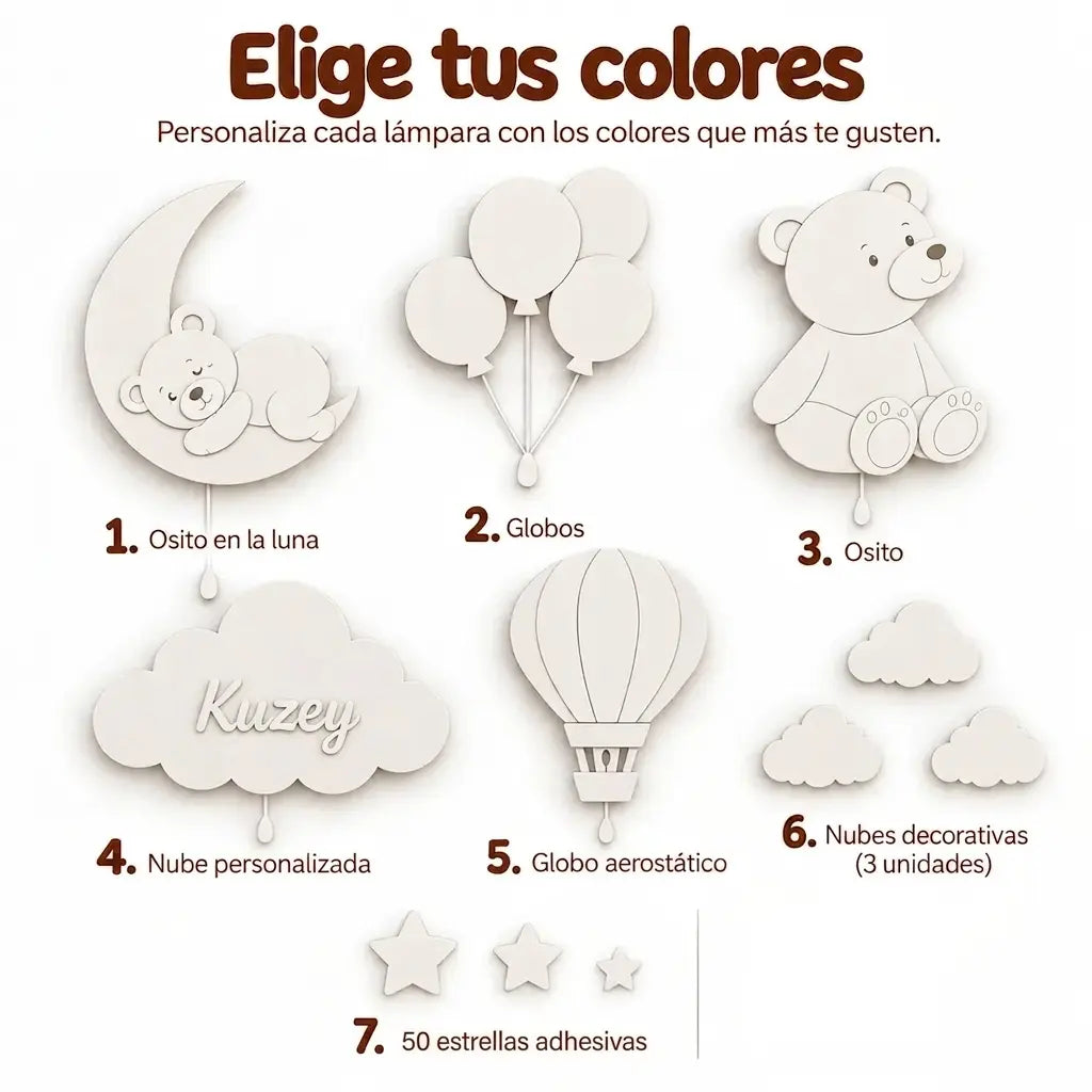 Set de 5 lámparas · Noche Mágica