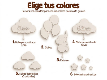 Set de 4 lámparas · Nubes Gémelas