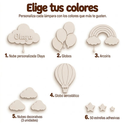 Set de 4 lámparas · Vuelo Arcoíris