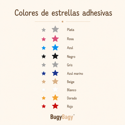 Adhesivos de estrellas para pared, ideales para decorar habitaciones infantiles y de bebé.