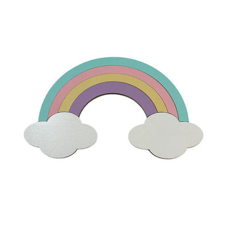 Lámpara de pared infantil con arcoíris. Decoración bebé y regalo original para nacimiento, baby shower o bautizo. Bugybagy. 