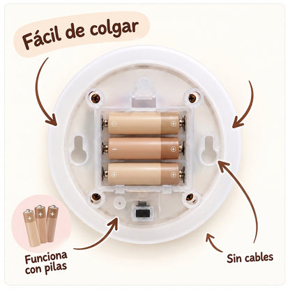 Lámparas de pared BugyBagy de madera, fáciles de instalar y usar, diseñadas para crear una decoración infantil cálida y personalizada.