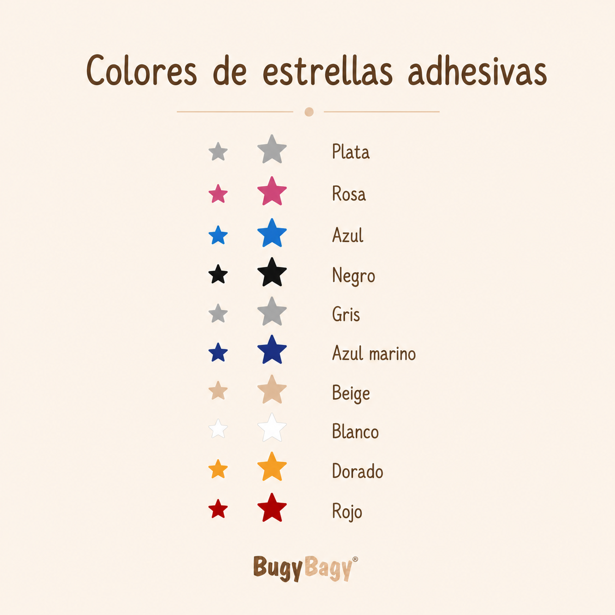 Estrellas adhesivas para decorar la pared de la habitación del bebé y crear un bonito cielo estrellado.
