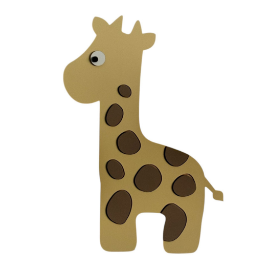 Lámpara infantil de madera con diseño de jirafa, pintada a mano con pintura a base de agua para habitación infantil.
