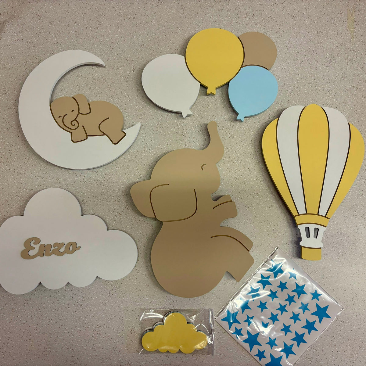Set de 4 lámparas · Dos Elefantitos